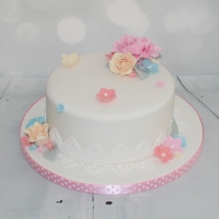 Candy colours wedding cake - single tier