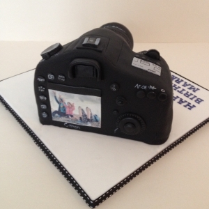 Canon camera cake - back view
