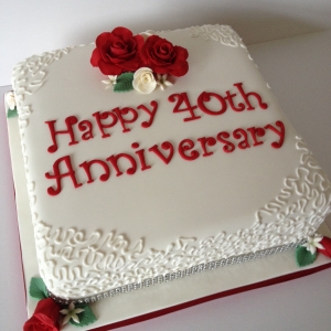 Ruby wedding anniversary cake