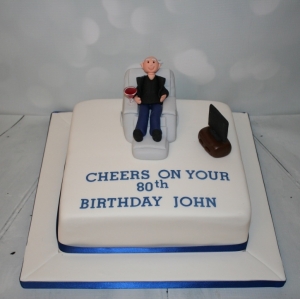 Armchair 80th birthday cake