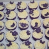 Purple flowers & butterflies wedding cupcakes