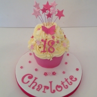 Baby Giant Cupcake pink star explosion
