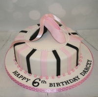 Pink &amp; black dance cake