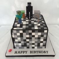 Minecraft cube - black &amp; white
