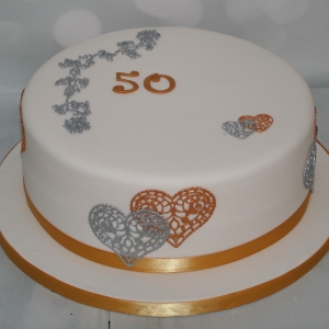 Gold/Silver 50th birthday cake