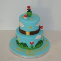 Two tier Super Mario cake