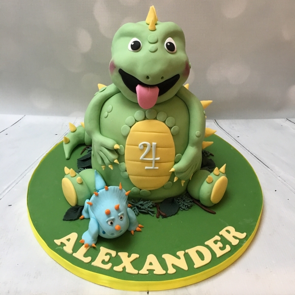 Cute dinosaur cake