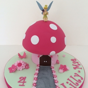 Tinkerbell toadstook cake - pink