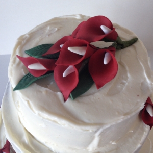Red velvet wedding cake - close up