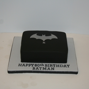 Rectangular Batman logo cake