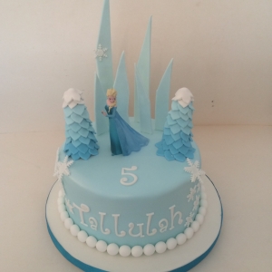 Frozen cake with Elsa - ice shards &amp; trees