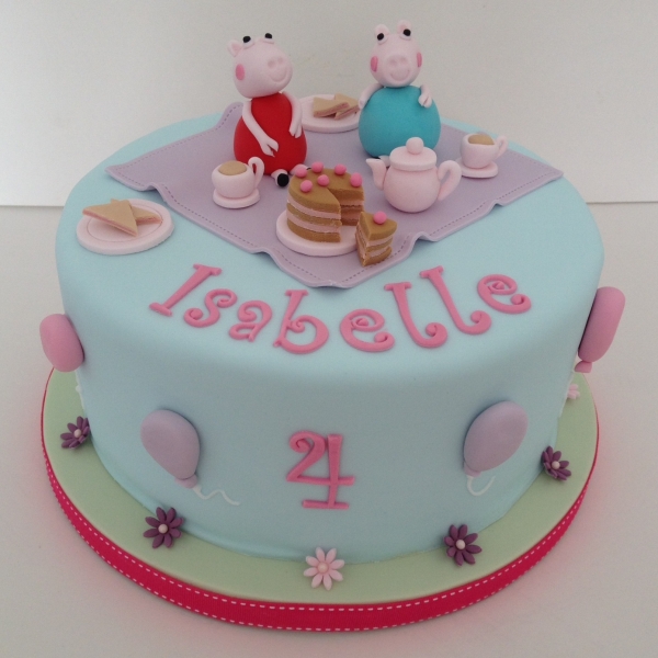 Peppa Pig &amp; balloons cake