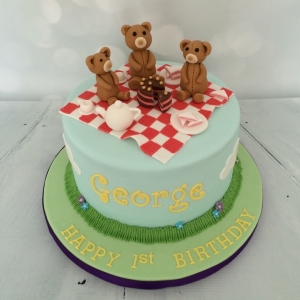 Teddybears picnic 1st birthday cake