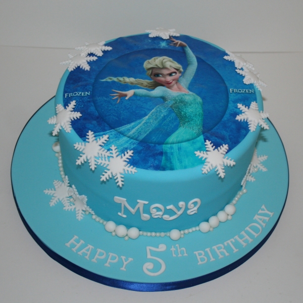 Elsa theme birthday cake