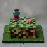 Large Minecraft cube cake