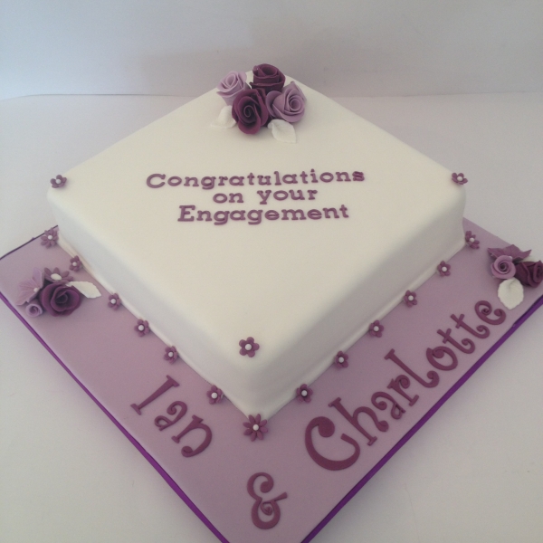 Engagement cake - purple/white