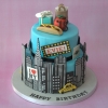New York themed 2 tier birthday cake