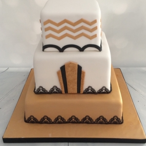Great Gatsby theme cake - 3 tiers