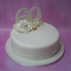 Lemon & white roses 60th Anniversary cake