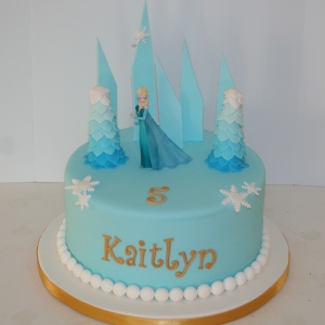 Elsa theme cake with gold details