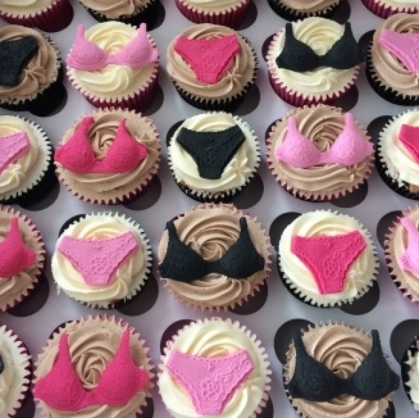 Lingerie themed cupcakes