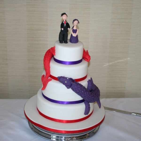 Dragon theme wedding cake