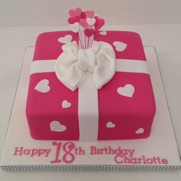 Pink present cake