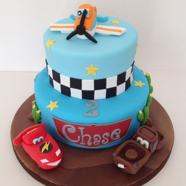 Planes &amp; Cars birthday cake