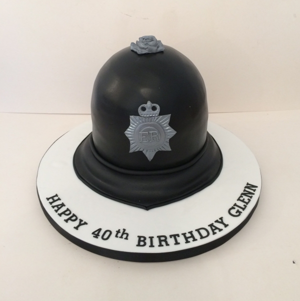 Police helmet cake