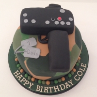 Laser gun cake