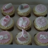 Pink & white baby shower cupcakes