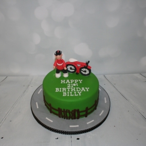 Red bicycle cake
