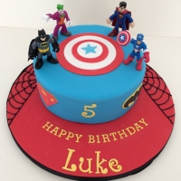 1-tier Superhero cake