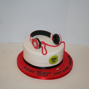 Headphones themed cake
