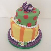 Two tier Madhatters tea party theme cake