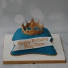 Blue pillow cake with crown