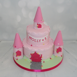 Pink castle cake