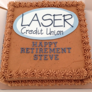 Laser Credit Union retirement cake